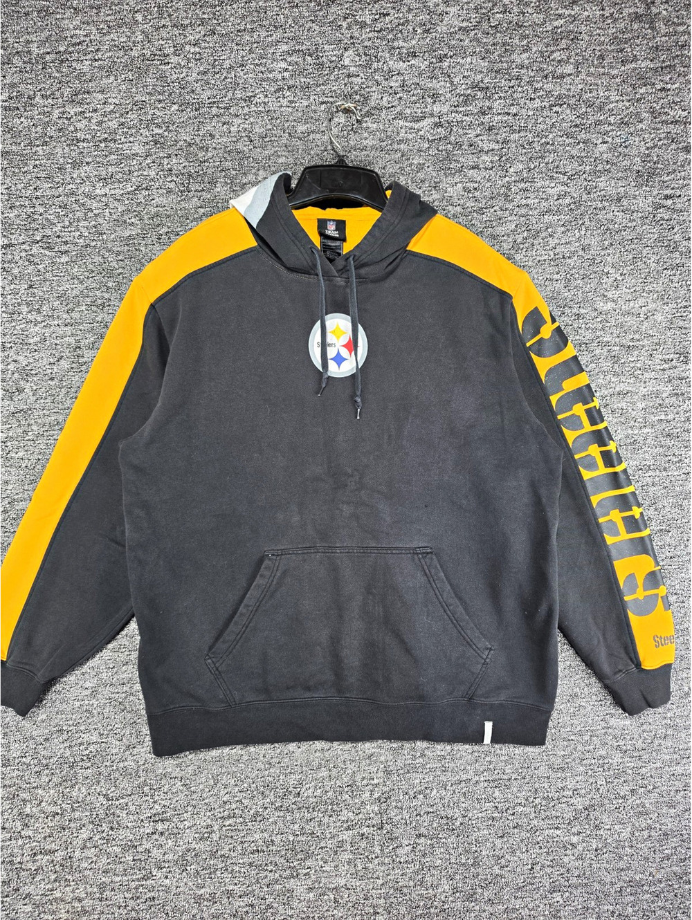 Reebok Pittsburgh Steelers NFL Pullover Hoodie Sweatshirt Black Yellow XL